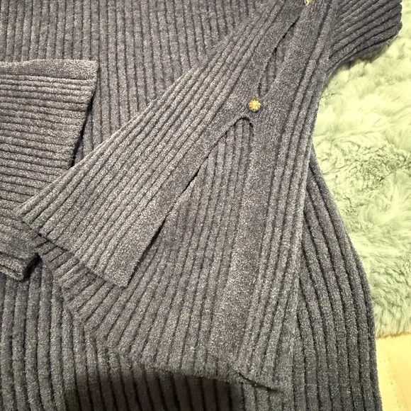 White House Black Market Blue Gray Mock Neck Sweater Size Large NWOT - Picture 4 of 8